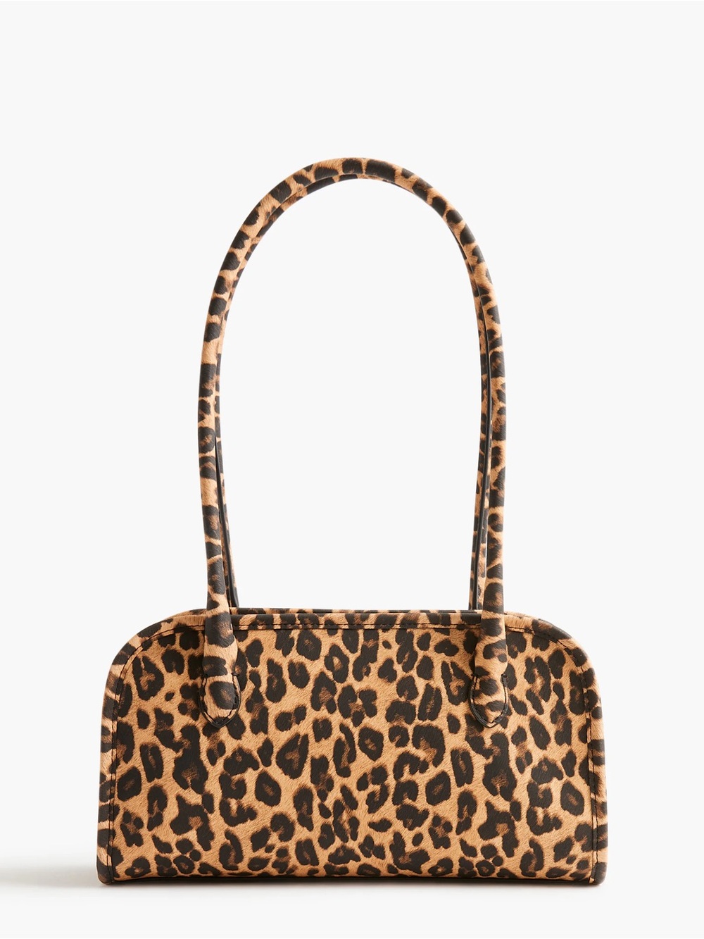 Leopard Print Shoulder Bag - Tan/Black